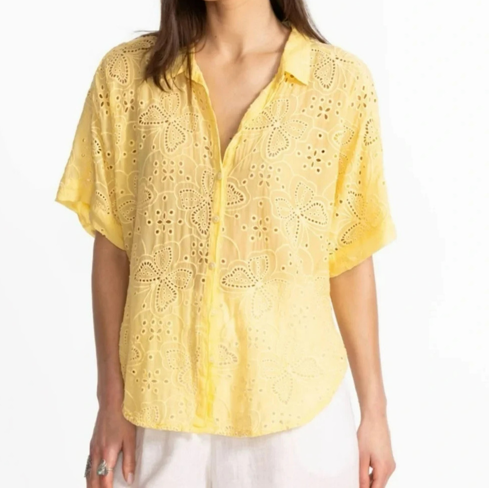 Johnny Was Audrey Mariposa Embroidered Blouse, size L, EUC!