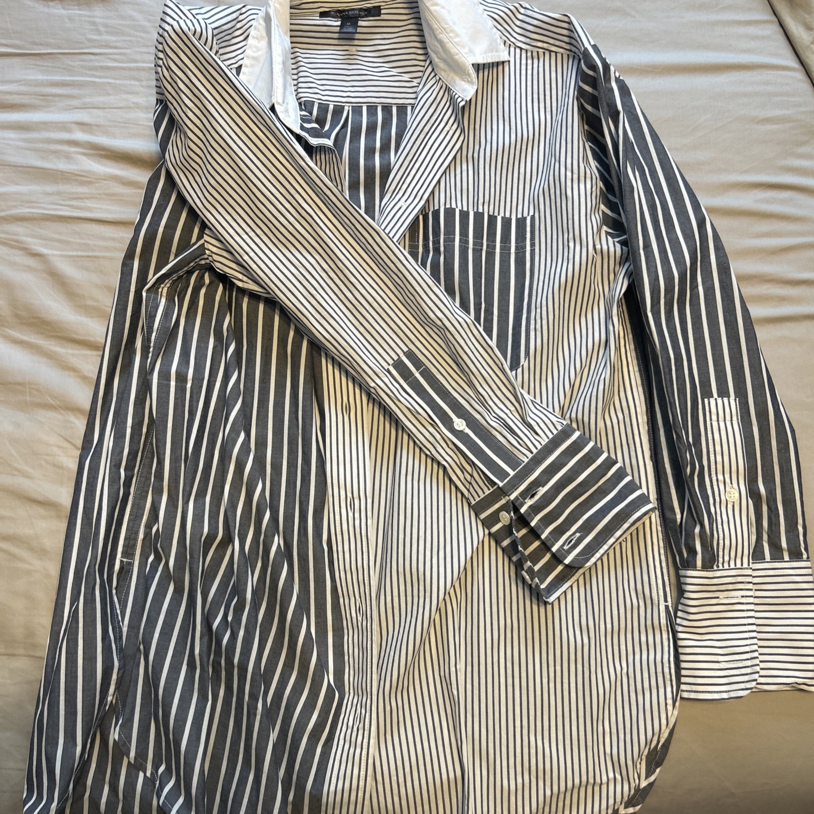 Banana Republic Womens M Organic Cotton Striped Long Sleeve