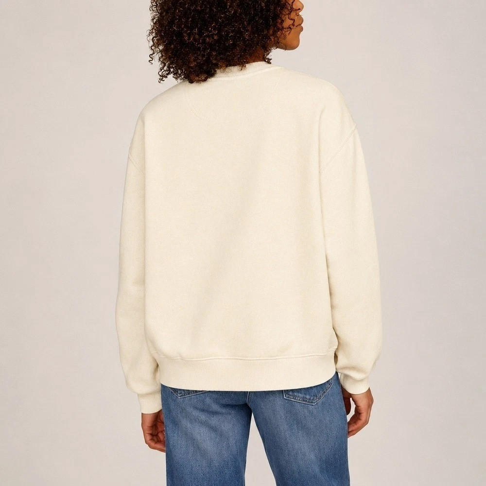 Esprit Logo Fleece Sweatshirt Crewneck Cream Viral 80’s Style S M L XL XXL