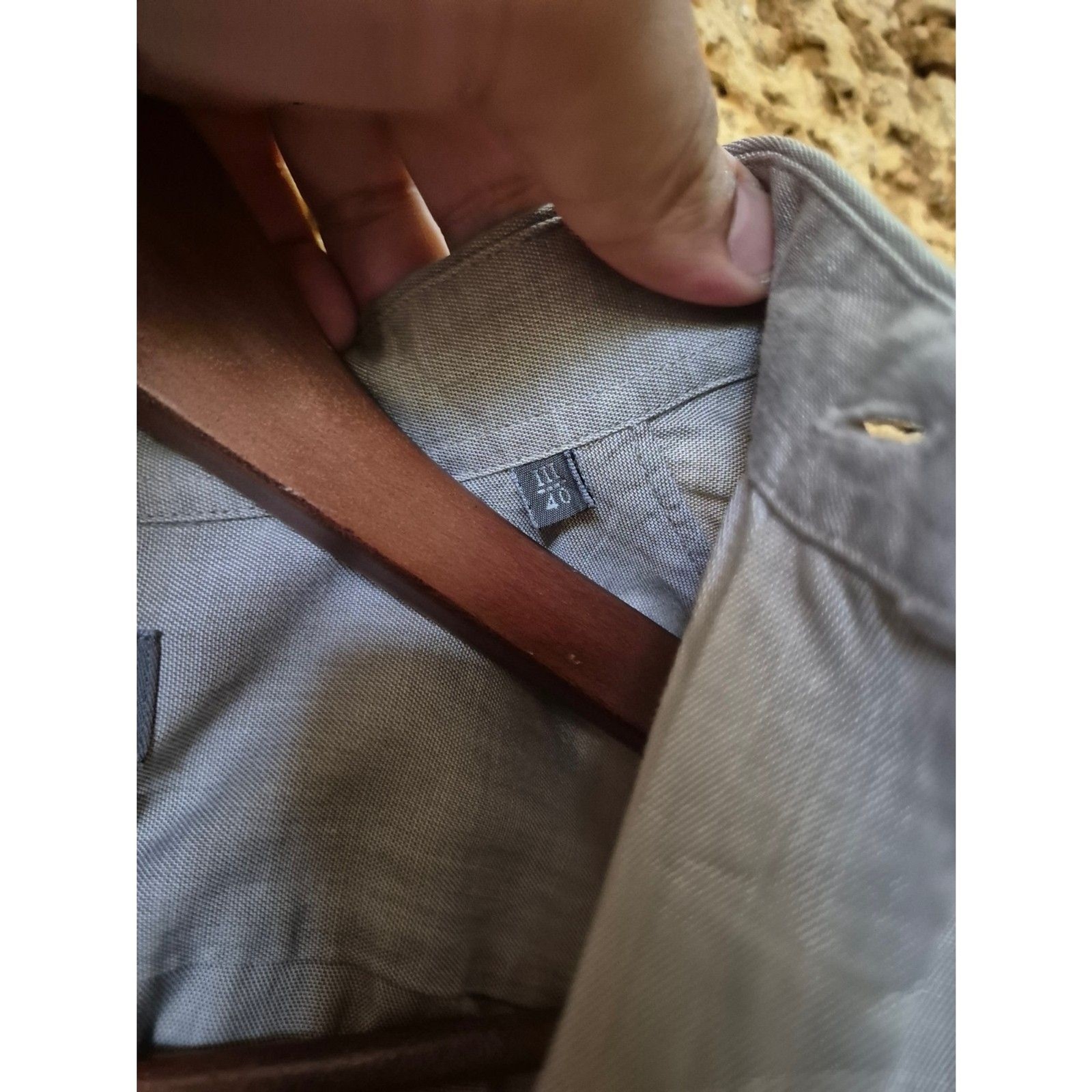 Massimo Dutti Men’s L 40 Gray Pure Egyptian Cotton Long Sleeve Button Up Shirt
