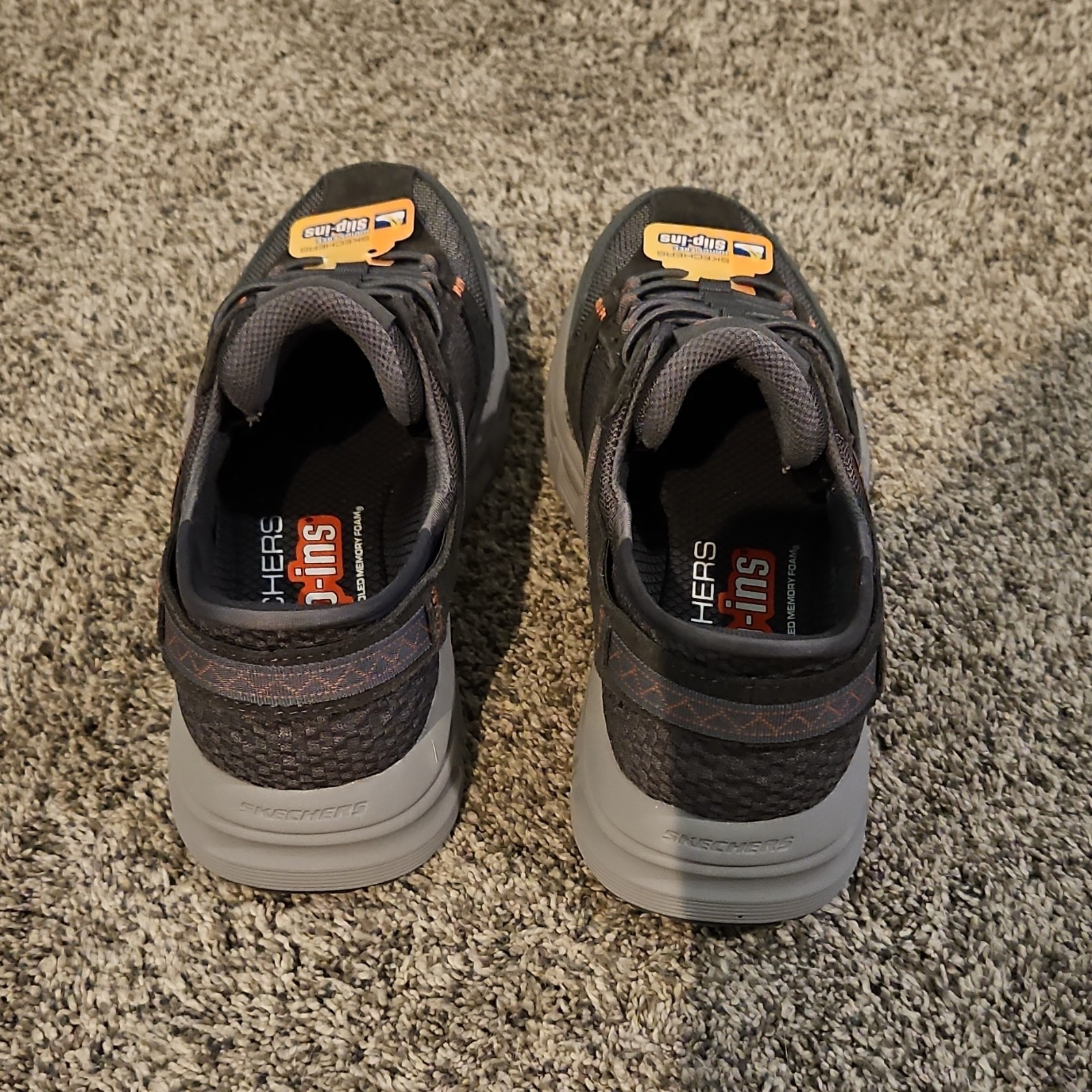 Skechers Oak Canyon Consistent Winner Slip-ins Men’s 7 Memory Foam Gray/Orange