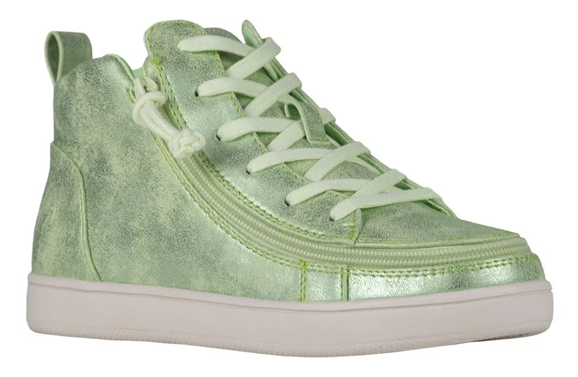 NEW Billy Footwear Women Sneaker Mid Top Zip Up Green Adaptive Size 9.5 W KF26
