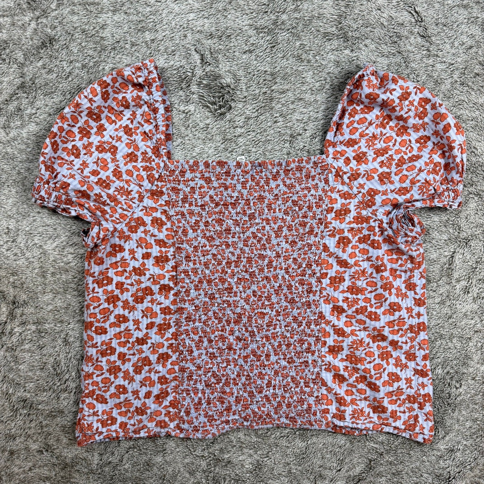 Madewell Button-Front Smocked-Back Top In Piccola Floral Women’s 8
