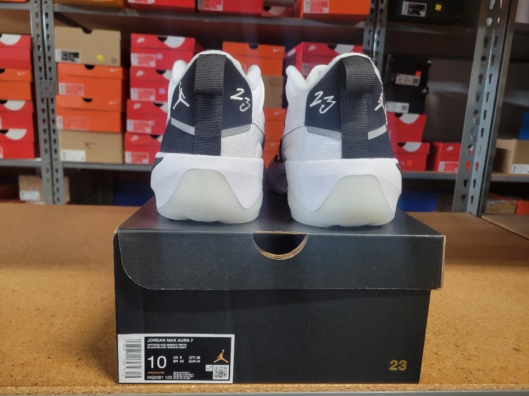 Nike Jordan Max Aura 7 Men Shoes White Black White HQ2091 100 Multiple Sizes