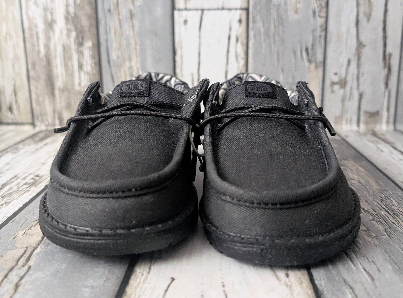 Hey Dude Wally Stretch Canvas Kids Size C11 Black Slip On Shoes 41144-060 NEW