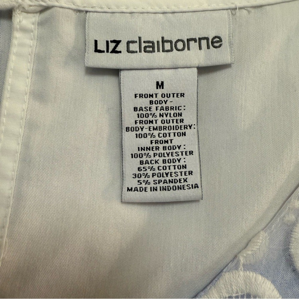 Liz Claiborne Top Medium Sleeveless Ombre Geometric Sleeveless Scalloped Trim