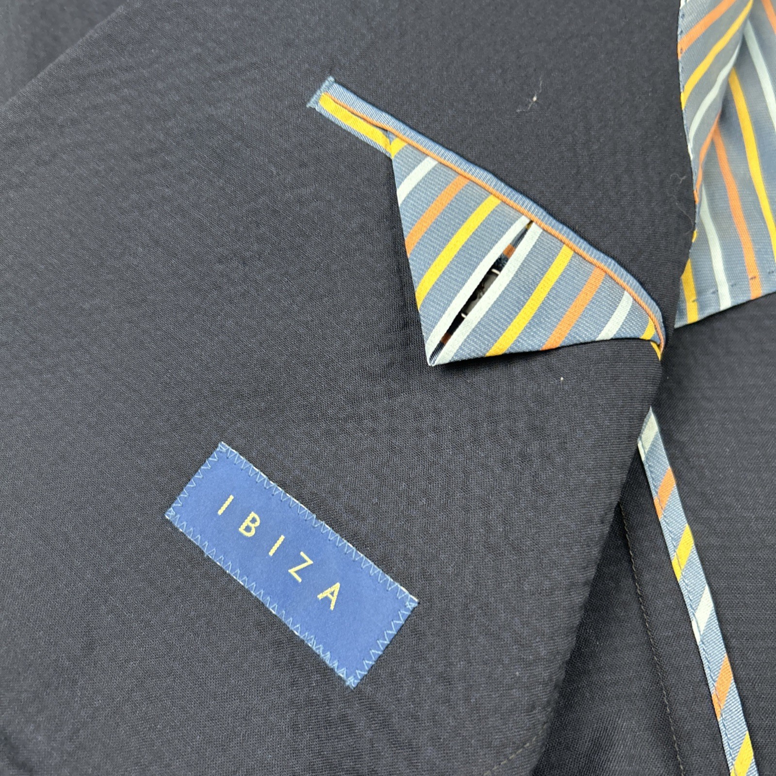 Ibiza Carini Unstructured Patch Pocket Sport Coat Dark Blue Size 40R Textured