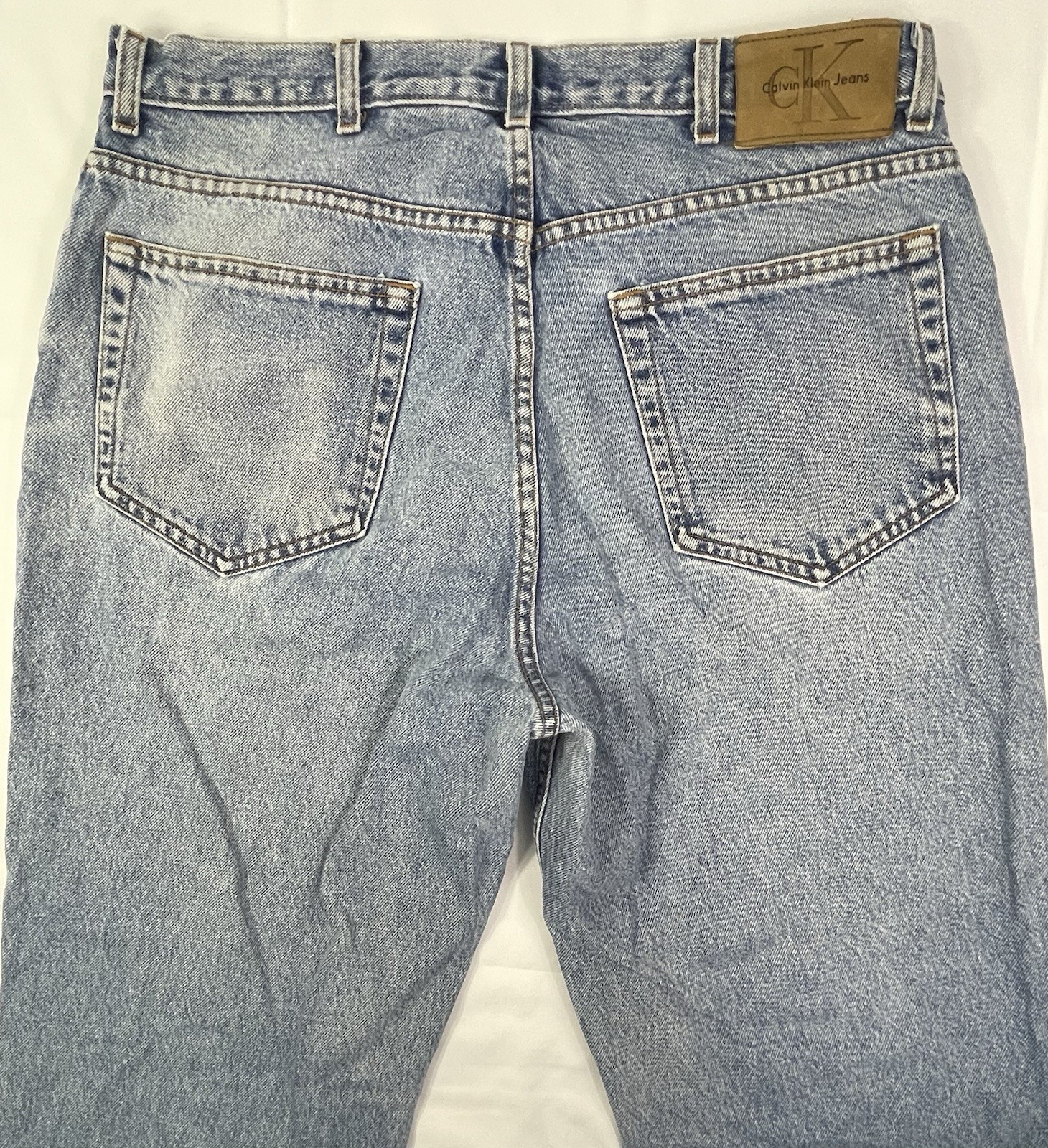 Vintage Calvin Klein Men’s 36×30 Stone Washed Blue Jeans “Fit Like 34×30”