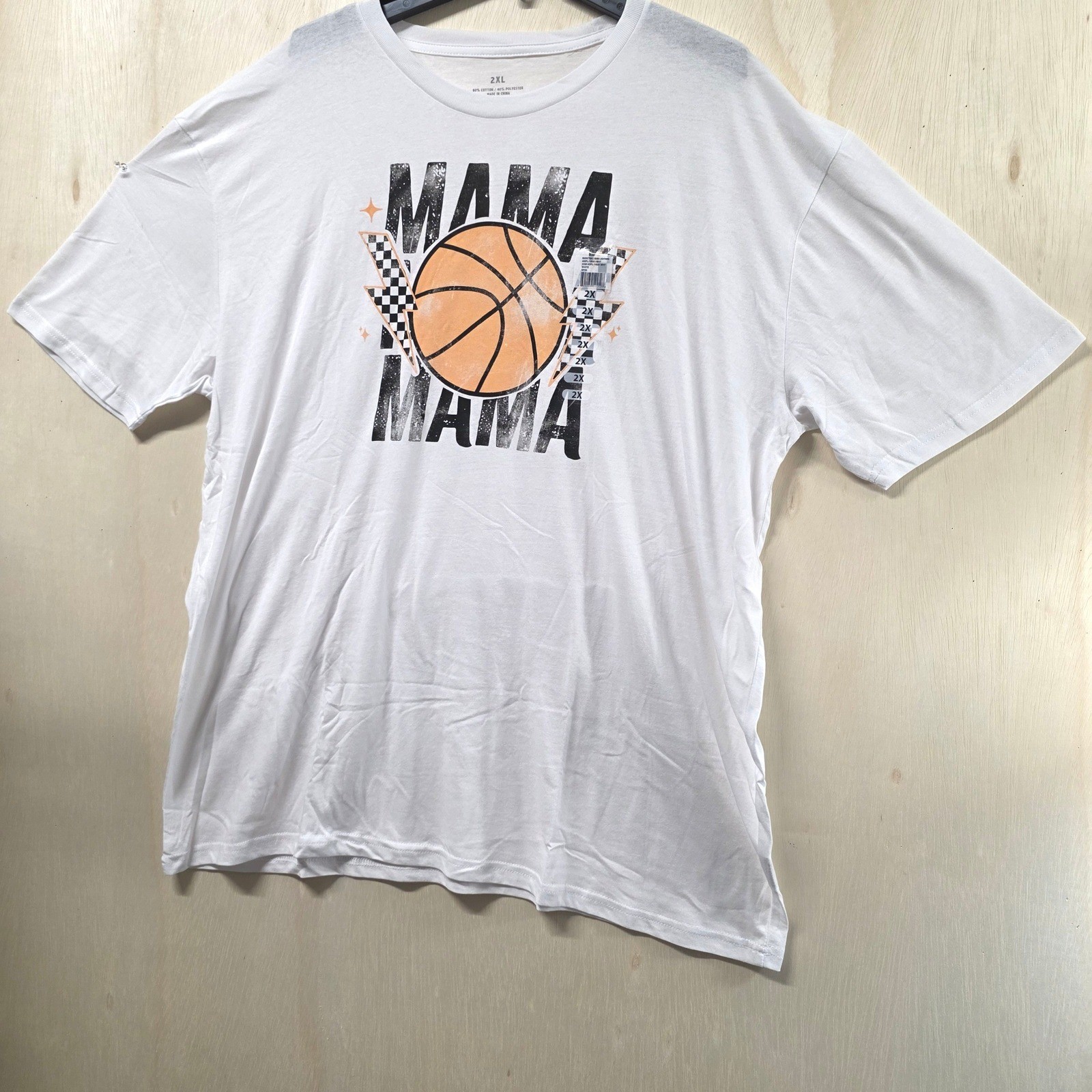 Academy Sports Basketball Mama Lightning Graphic Tee White Short Sleeve 2XL