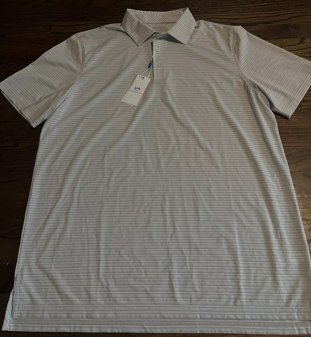 NWT Southern Tide Brrr Bowen Striped Men’s Sz XL Performance Polo Shirt Grey $99