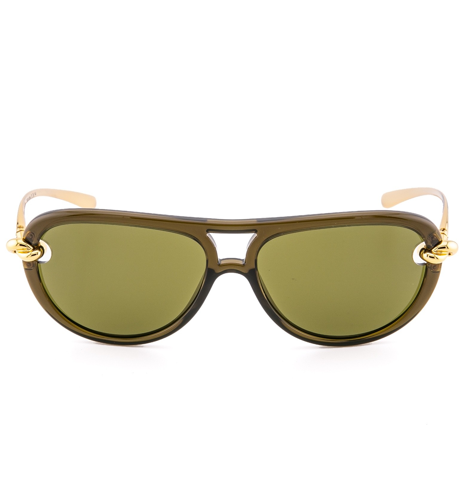 BOTTEGA VENETA 1418 KNOT Pilot BV1418S Gold Green Unisex Metal Sunglass 003