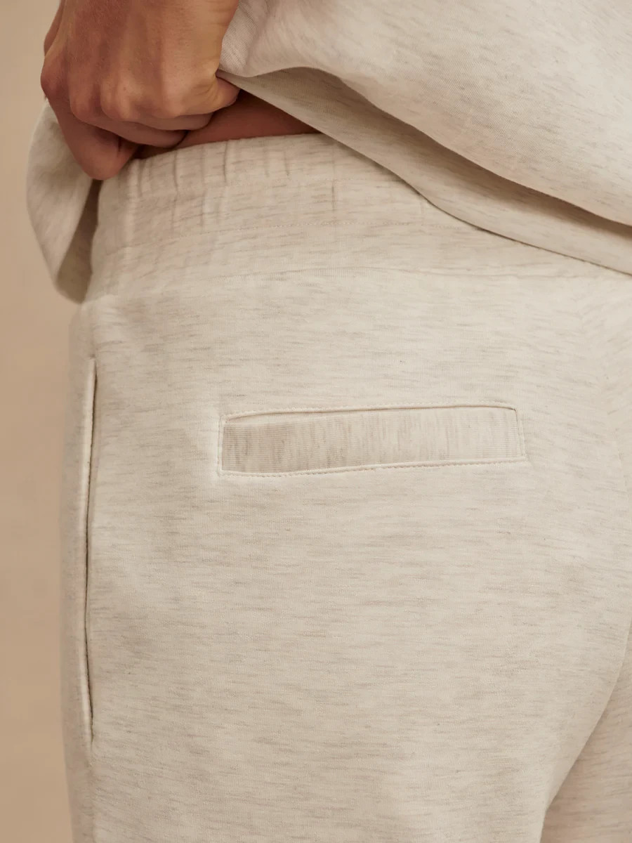 NWT Varley DoubleSoft Lounge Set Ivory Marl Shea Crop Tank S Slim Cuff Pant XS