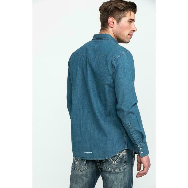 Levi’s Men’s Denim Long Sleeve Western Shirt BLUE 3LYLW2262 ASWT