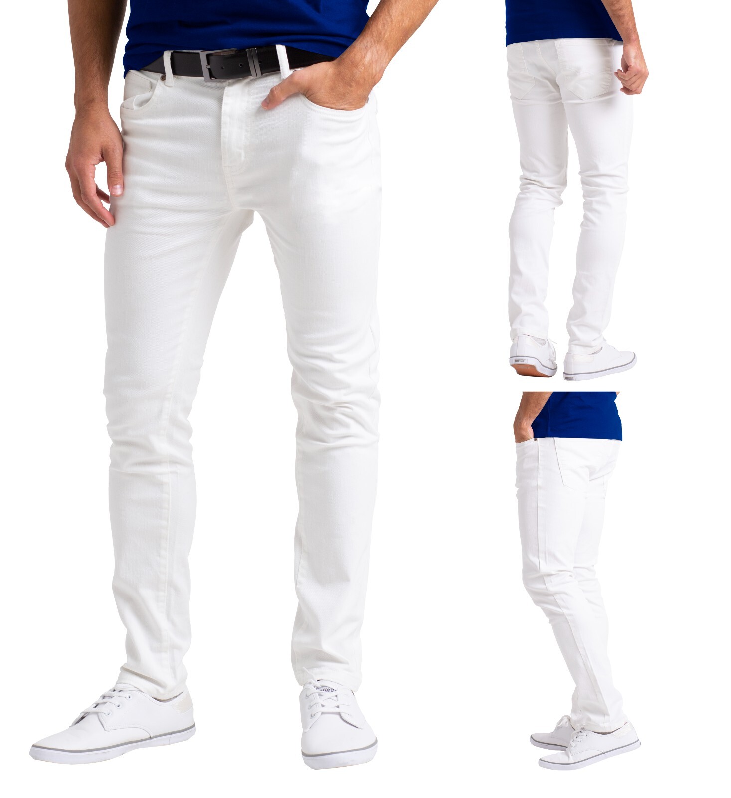 Mens Slim Fit Stretch Jeans Comfy Fashionable Super Flex Denim Pants