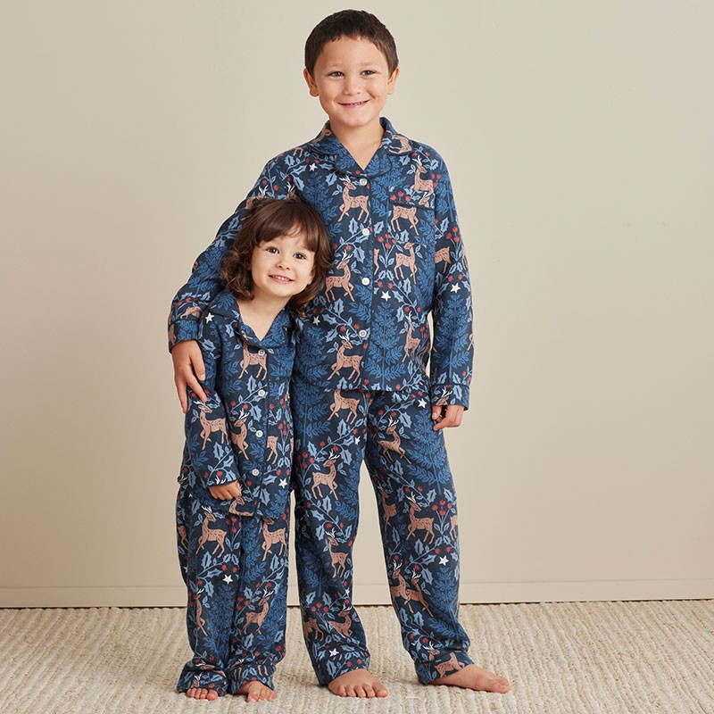 Family Flannel Kid’s Button-Down Pajama Set