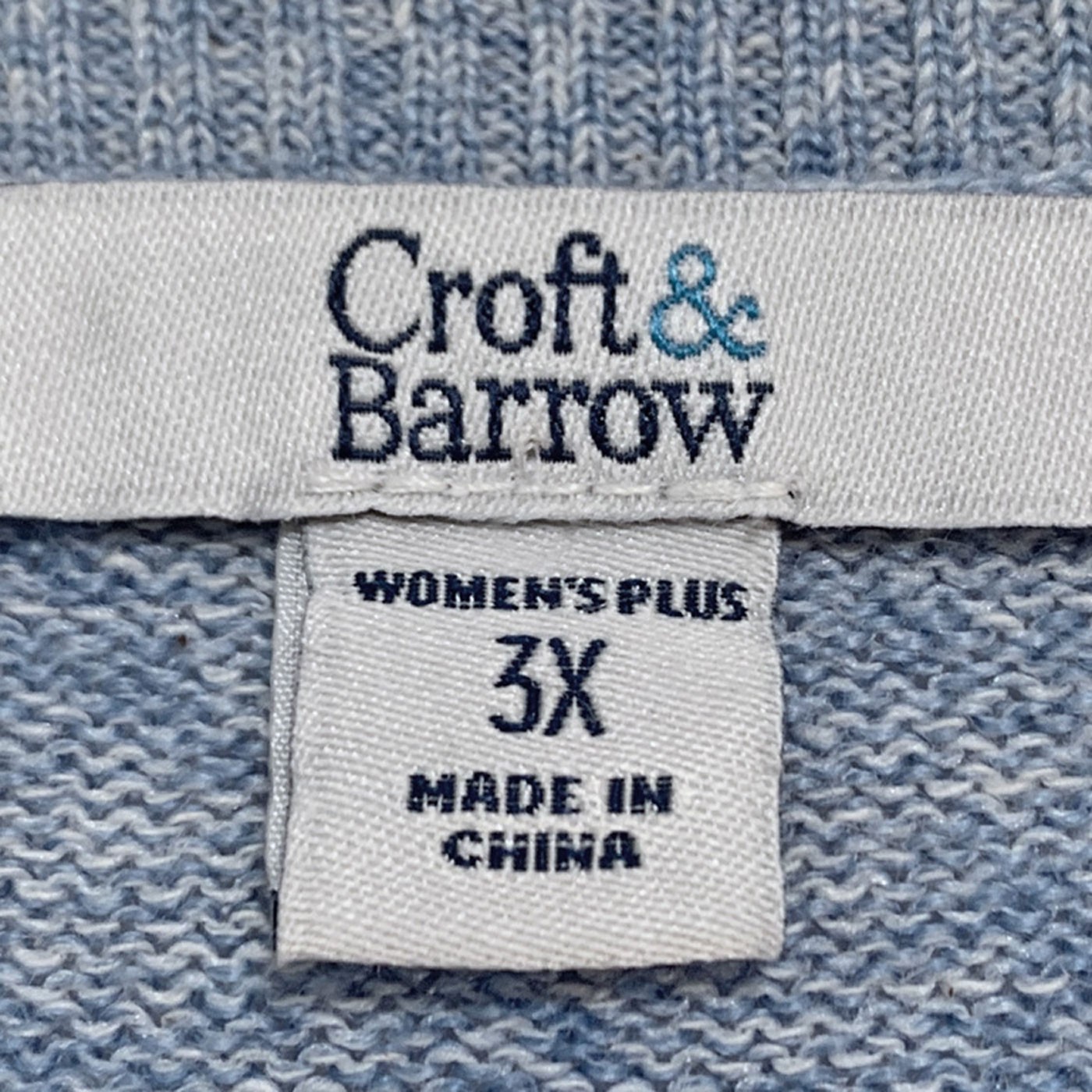 Croft & Barrow Shades of Blue Striped Lightweight Pullover Sweater size 3X