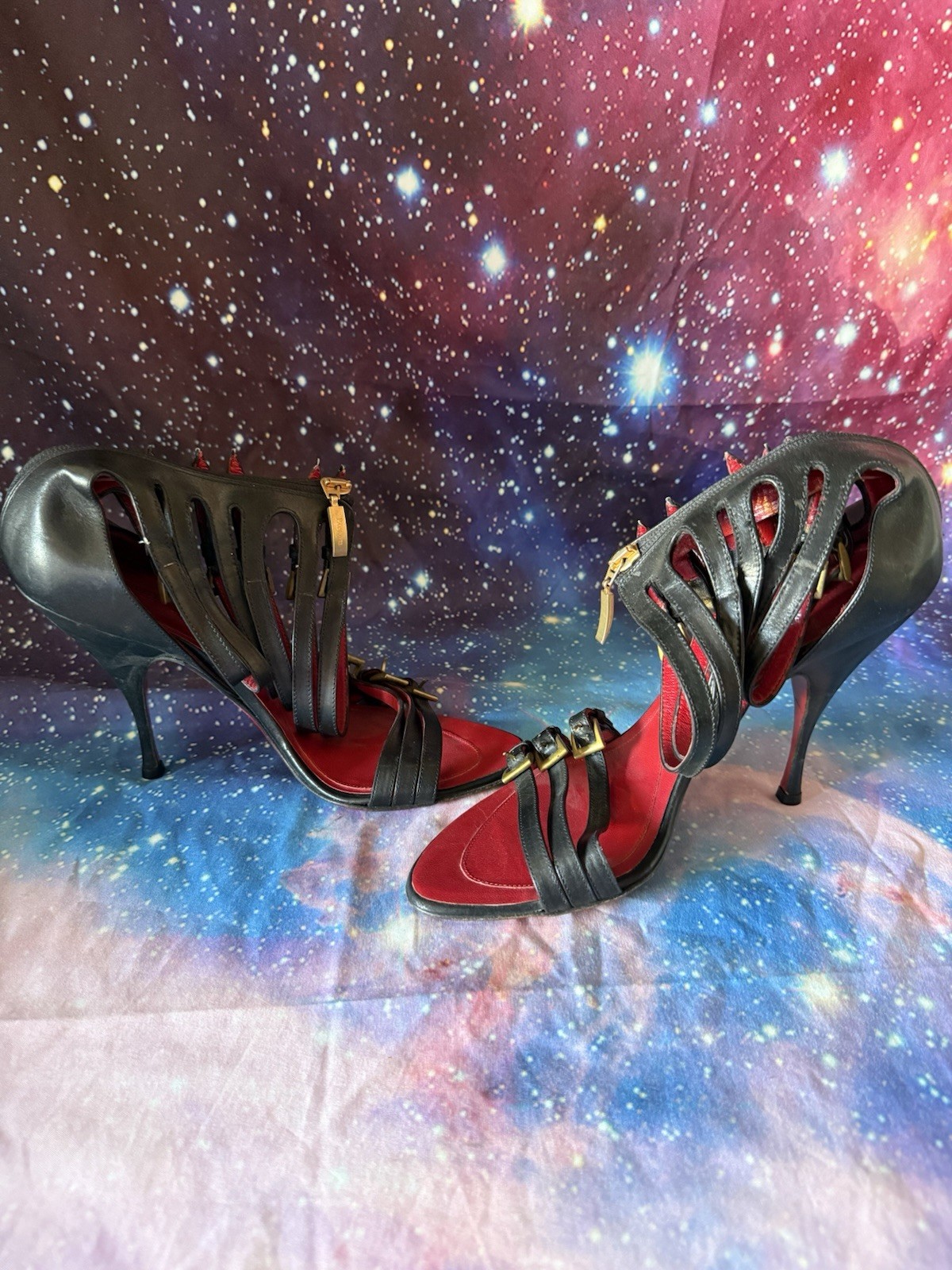 Vintage Cesare Paciotti multi-strap caged gladiator heels Us Size 10