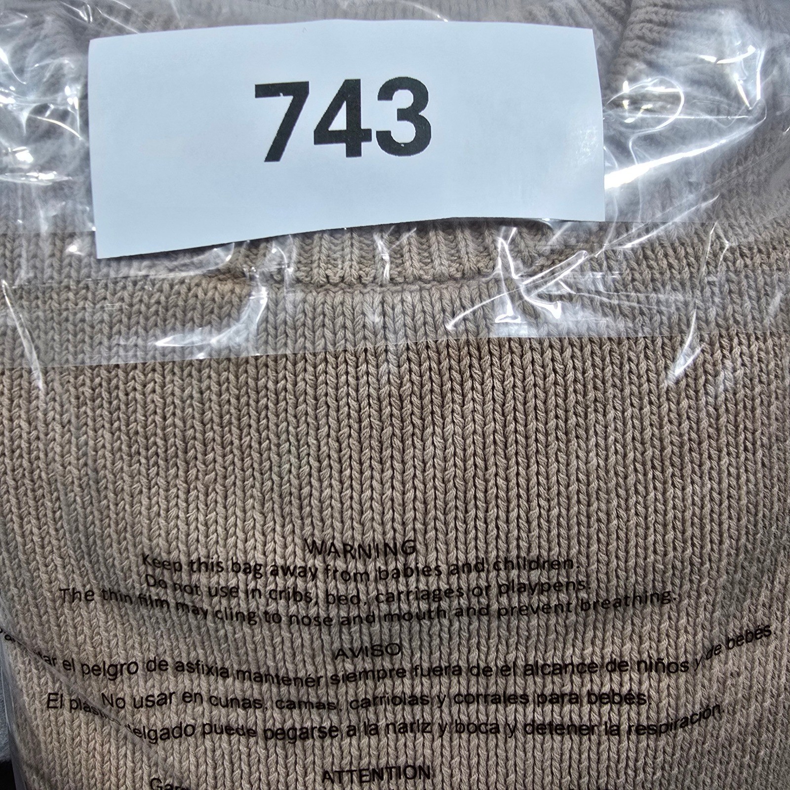 Norsport Men XL Tan Cotton Ramie Sweater Crewneck Shaker Knit Solid Vintage