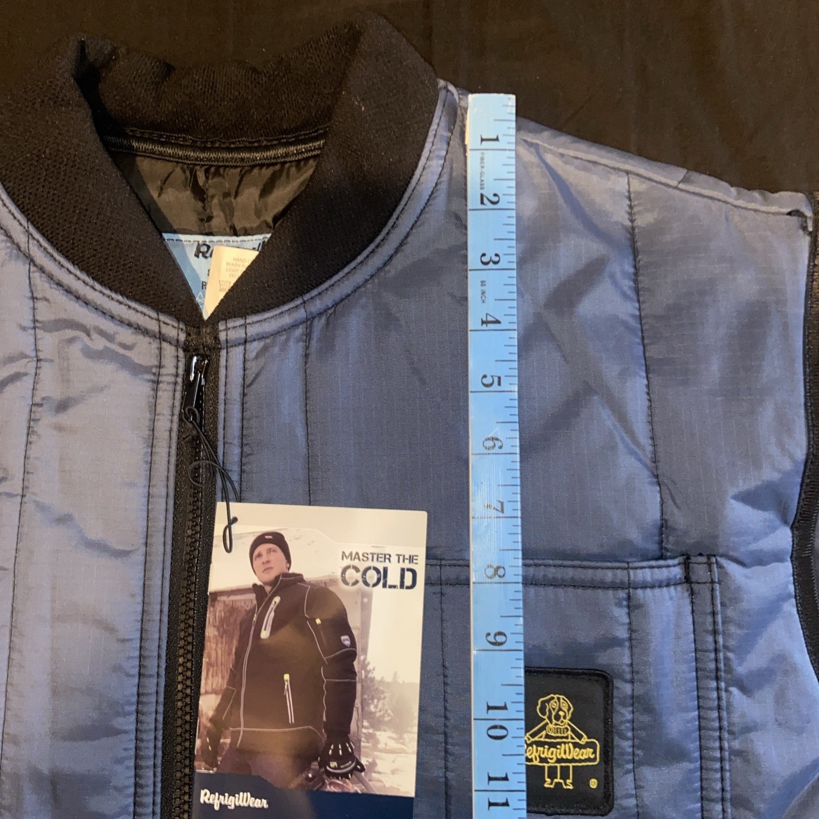 New RefrigiWear 0599R Quilted Puffer Vest Men XL Blue Insulated Workwear Utility