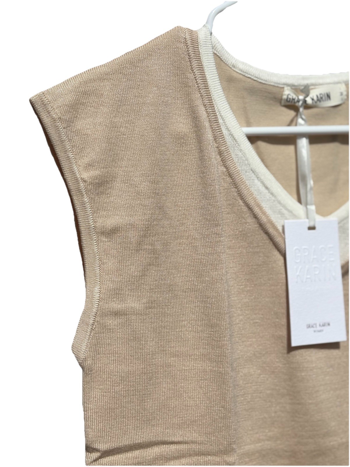 Grace Karin V-Neck Cap Sleeve Pullover Sweater Woman’s Medium NWT