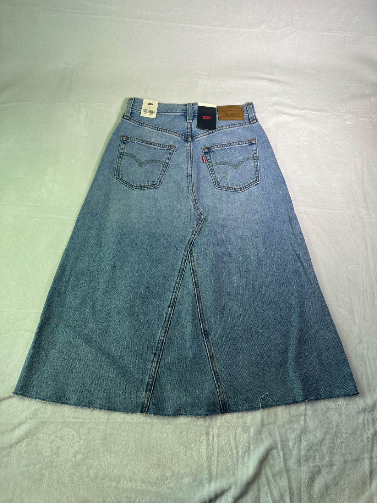Levi’s Deconstructed Denim Skirt High Rise A Line 25″ Waist BNWT 29″ Length