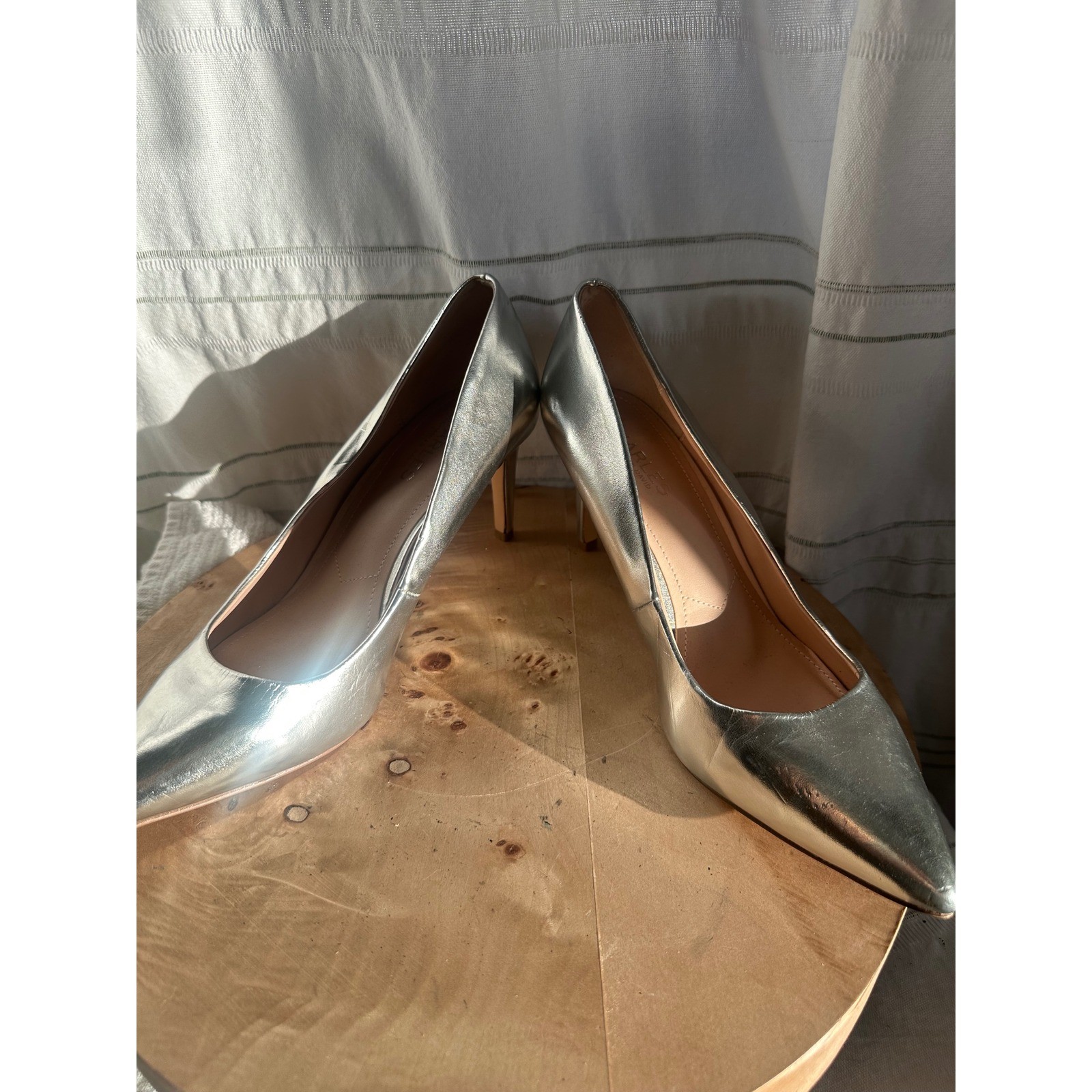 Charles by Charles David Womens Silver Metallic Pointed Toe Pumps Heels Size 10M