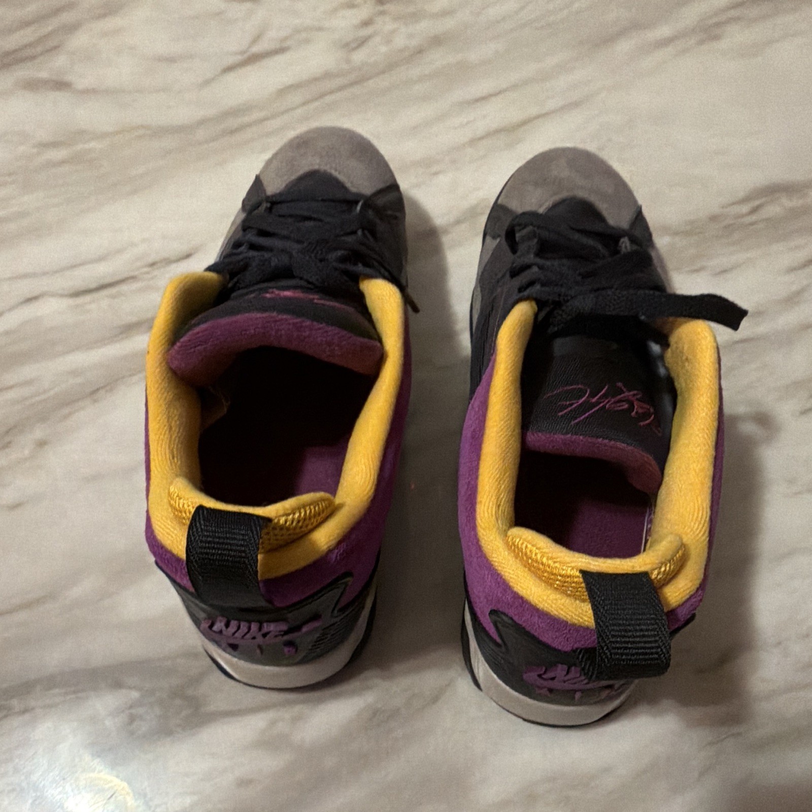 Nike Jordan MVP 92 Kids Low Top Sneakers US 10 Black Purple Yellow Gray