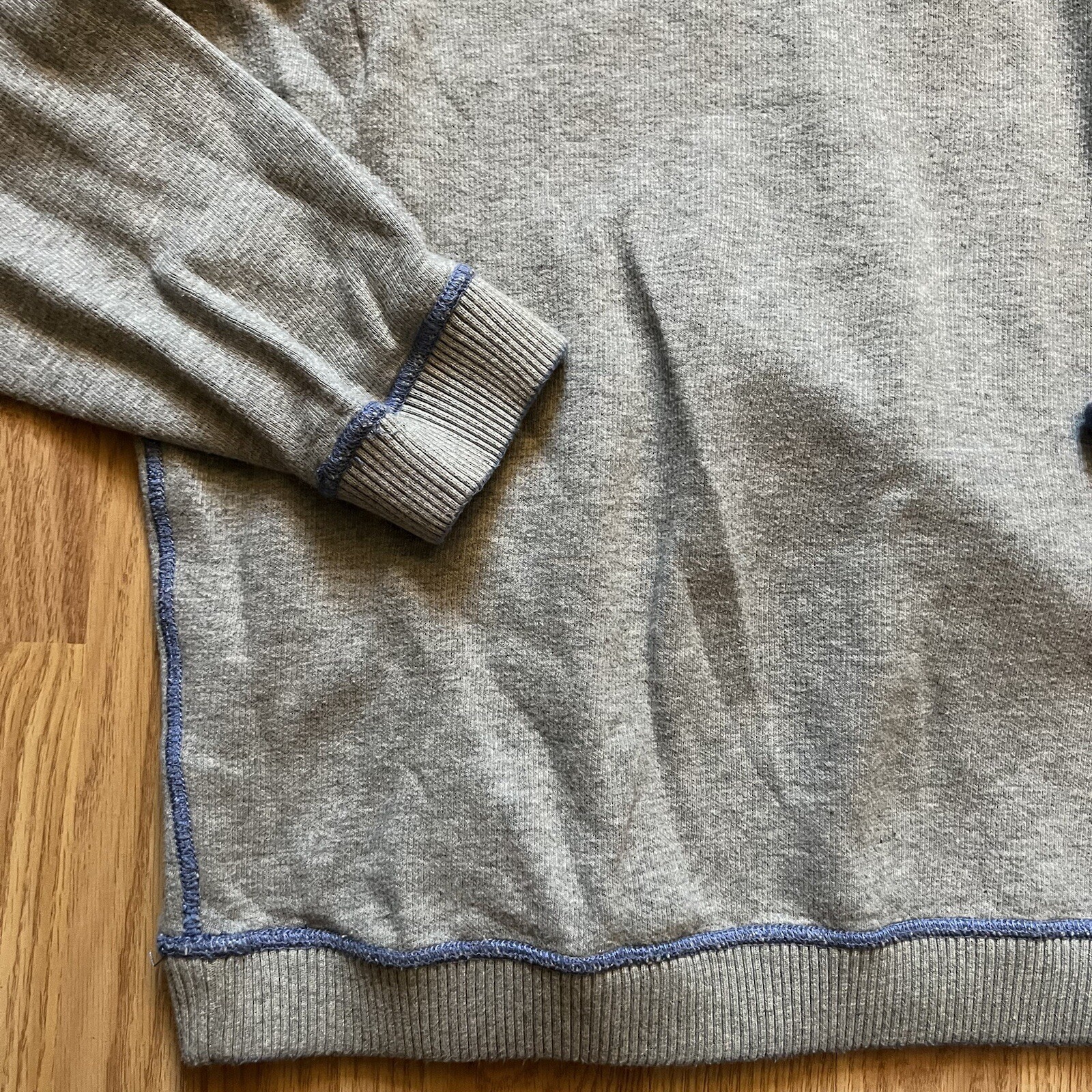 Cremieux Light Blue & Gray Reversible 1/4 Zip Sweater Men’s Size XL Golf Preppy