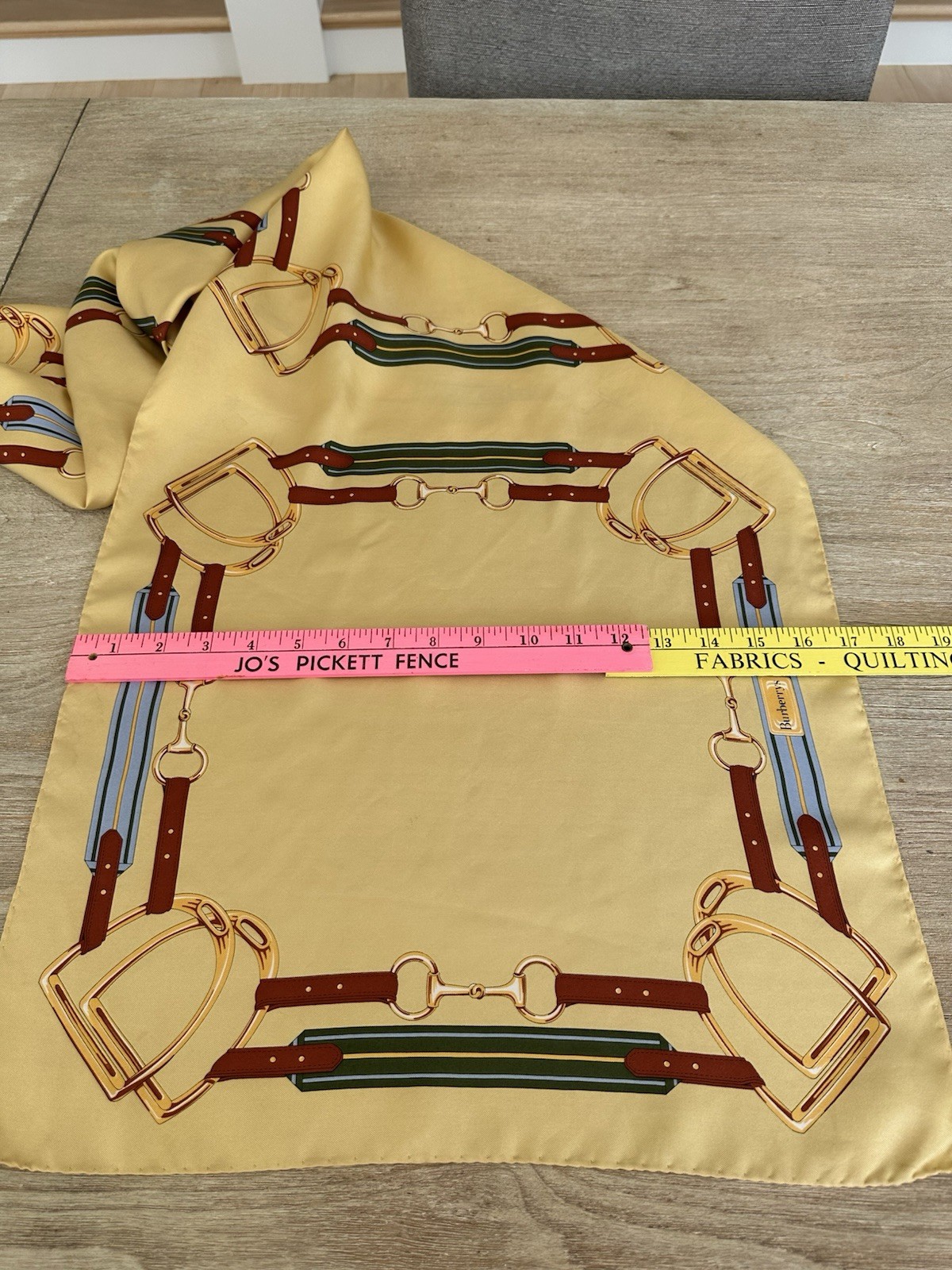VTG BURBERRYs EQUESTRIAN Horse Bit SILK SCARF Oblong See Flaws in Pictures