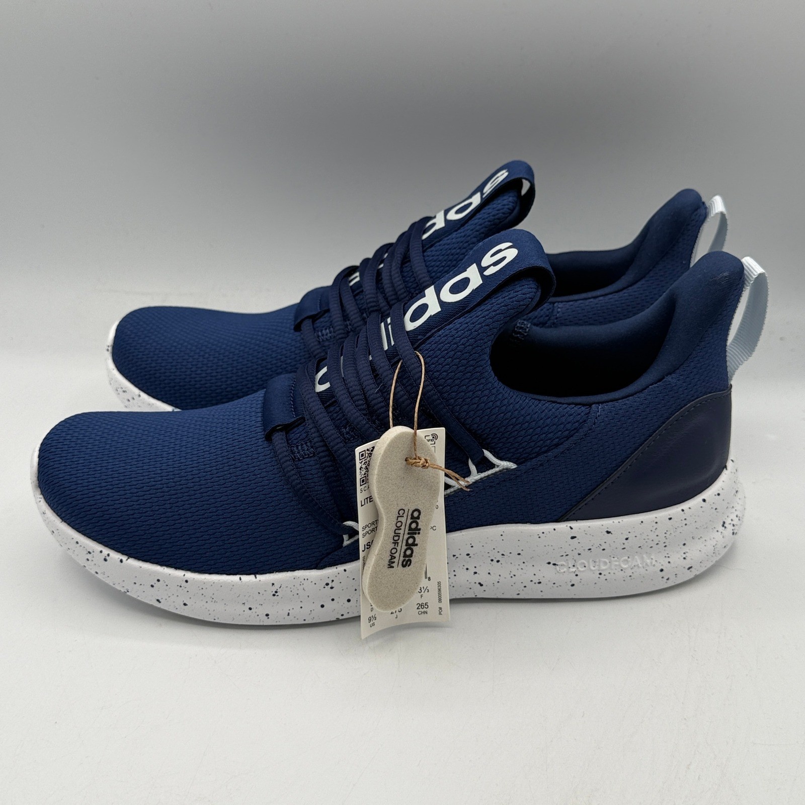 Adidas Lite Racer Adapt 7.0 Mens Sneakers 9.5 Navy Blue Speckle JS0047