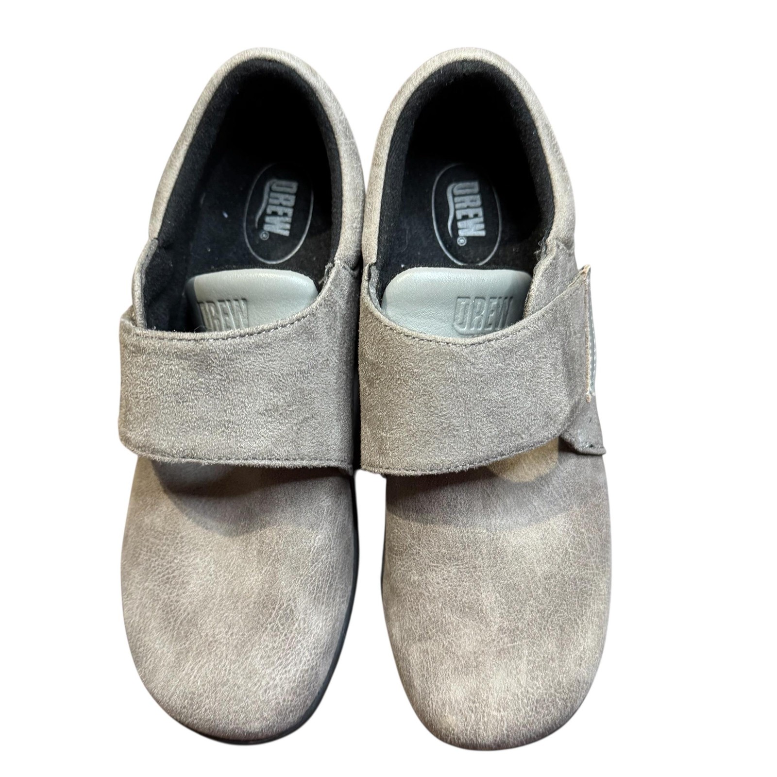 Drew Moonwalk Shoes Womens Size 8.5 W Gray Suede Hook & Loop Comfort Walking