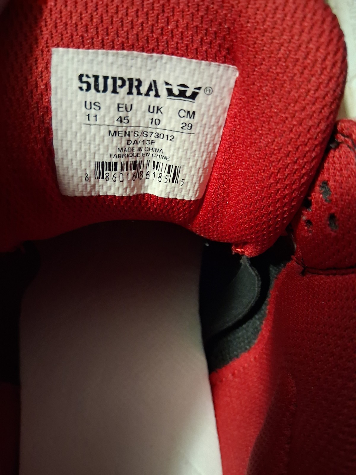 Supra Ellington Mid Red/White Mens 11