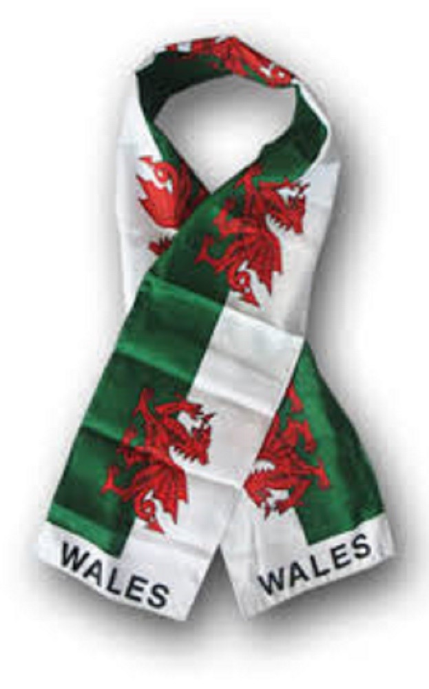 Wales Welsh Country Lightweight Flag Printed Knitted Style Scarf 8″x60″