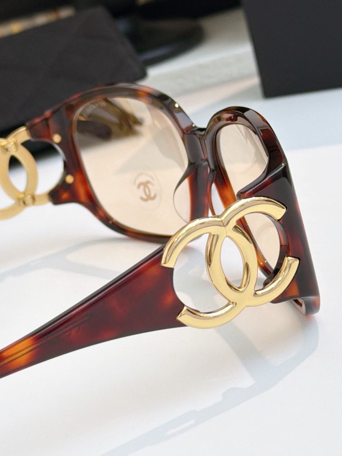 Chanel 6014 Designer Sunglasses Women Vintage Tortoise Frame CC Mark Luxury