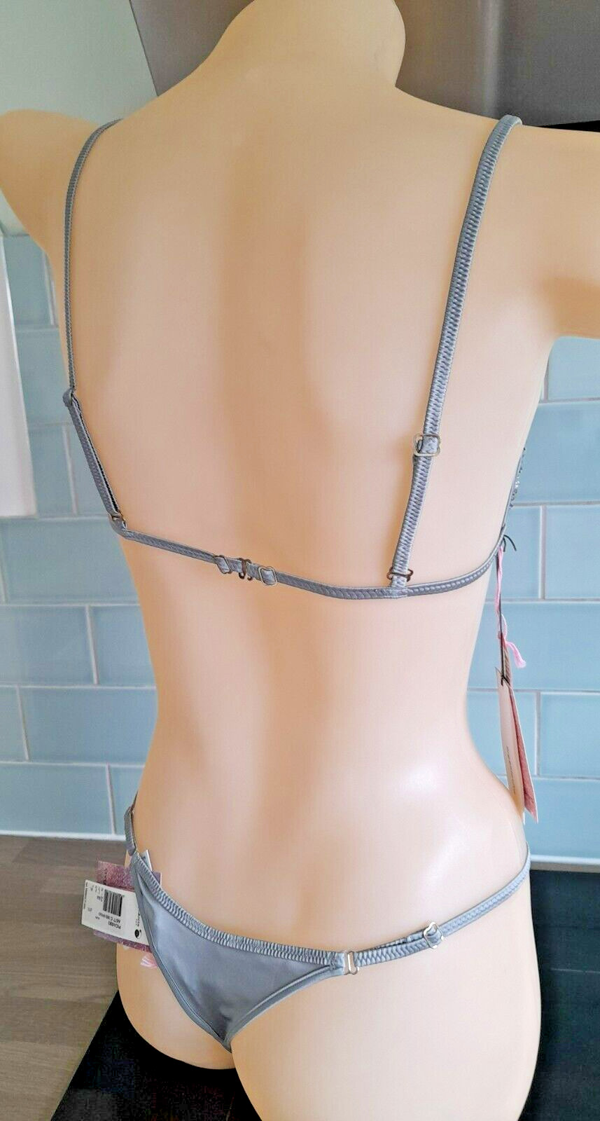 Argentovivo Grey PRODIGIO Sequinned Triangle Bra With PICASSO Thong Set
