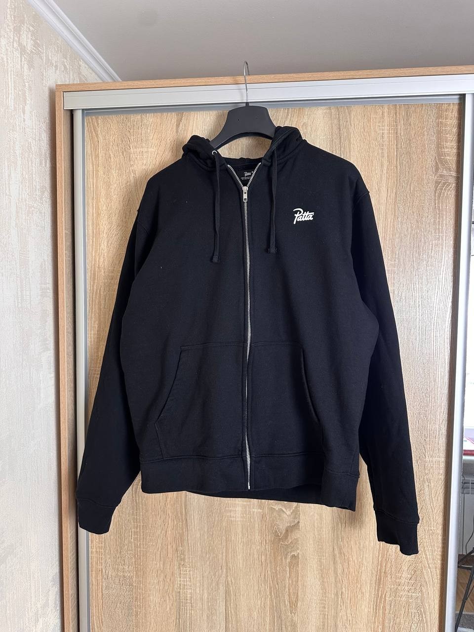 PATTA AW21 One People One Earth Zip Hoodie Sweatshirt Mens Size L Black