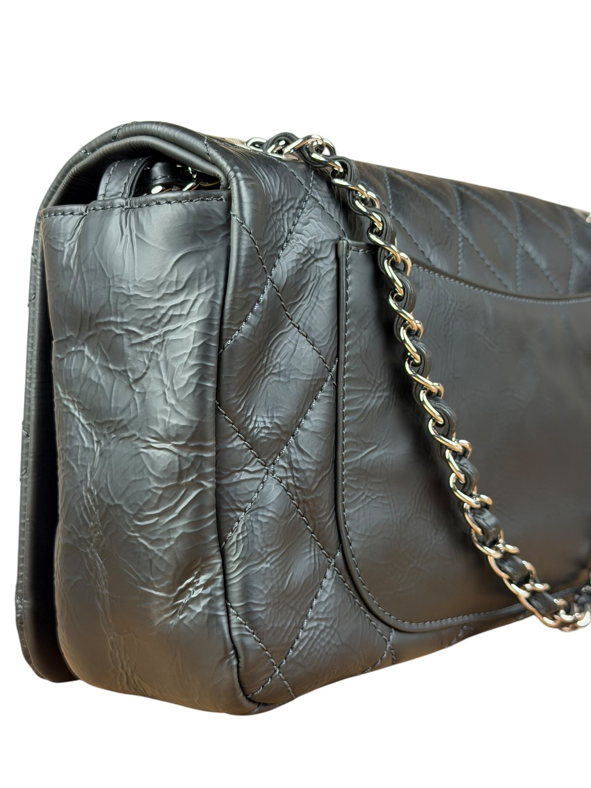 Size OS – Chanel Black Leather Ultimate Stitch Single Flap Bag 2010 / Pre-Owned