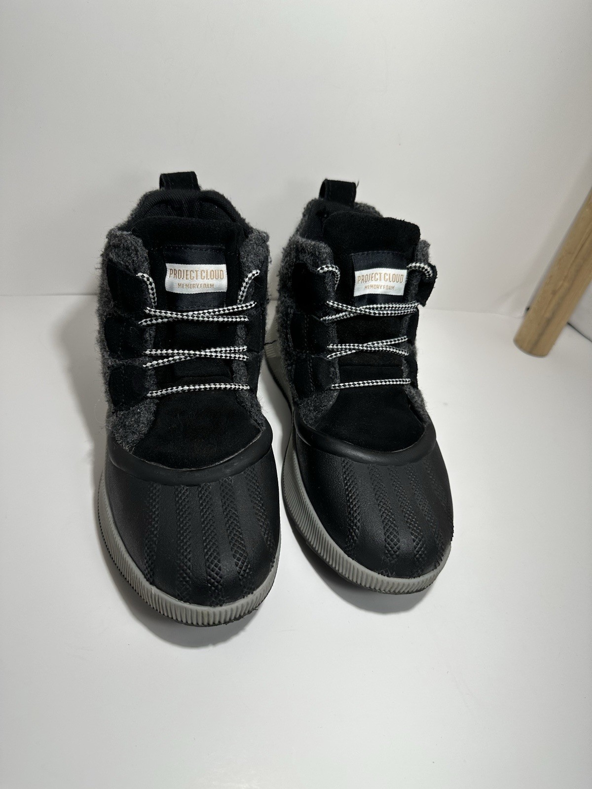 Project Cloud Rhianon Women 6.5 Waterproof Snow Boots Black Gray Suede Winter
