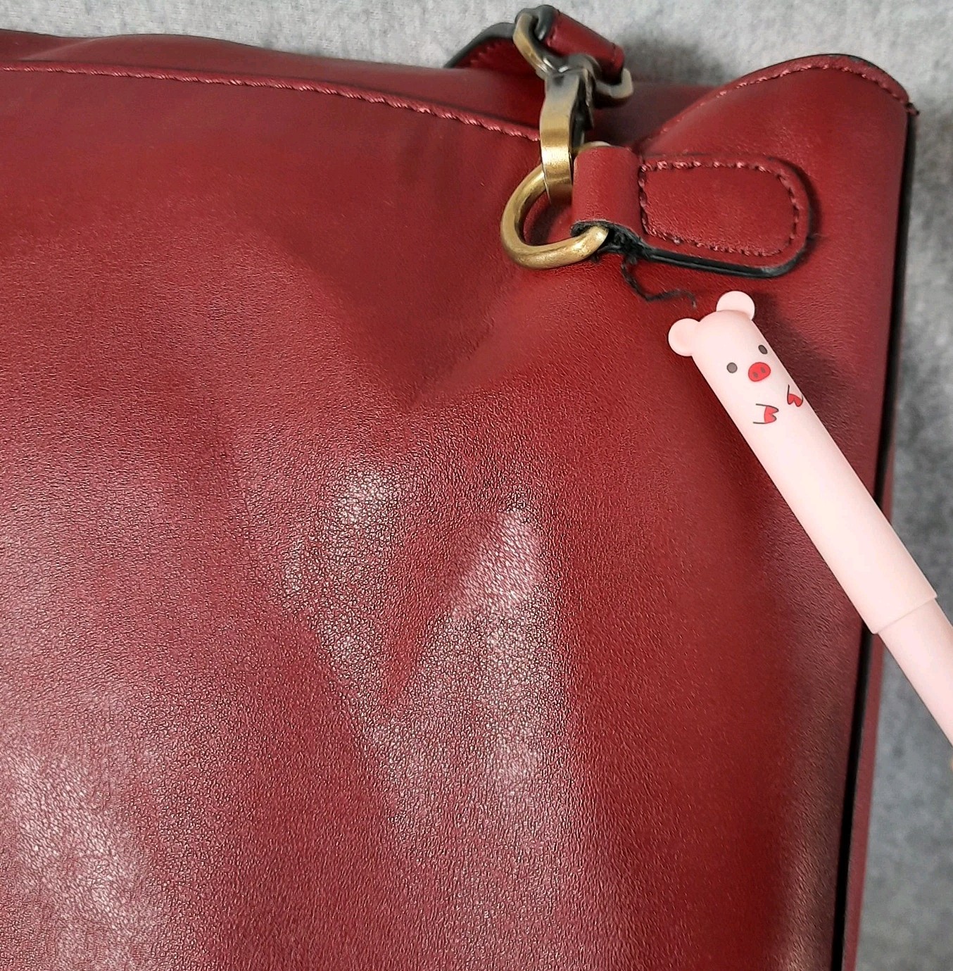 Ecosusi Designer Handbag Laptop Maroon Vegan Leather Womens Convertible Bag