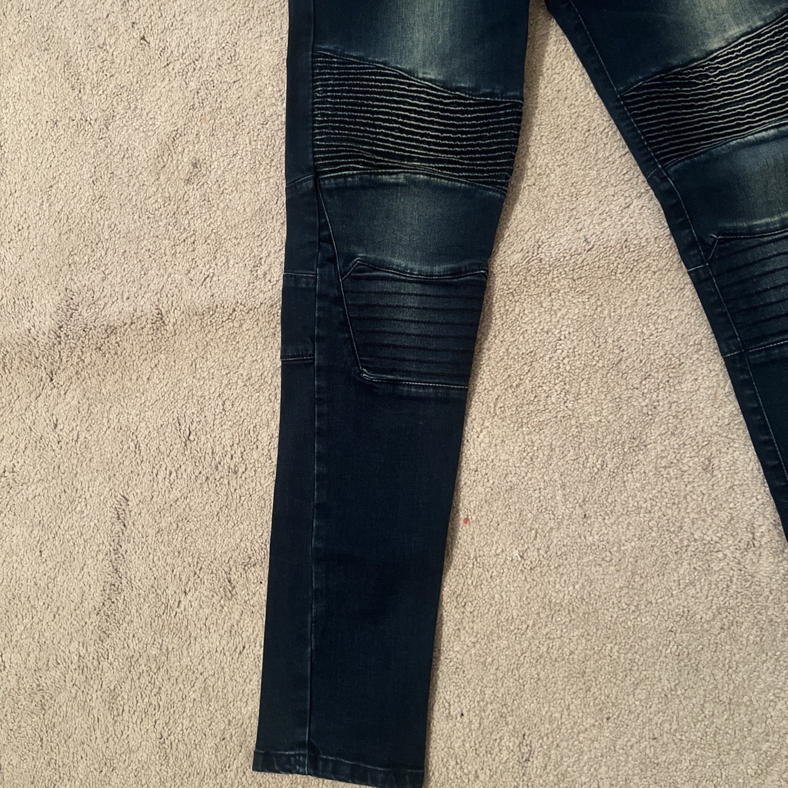 Hyper Denim Dark Blue Slim Tapered Biker Jeans Mens Size 32 Skinny