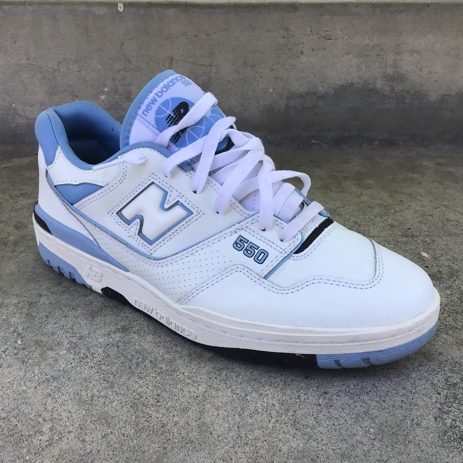 New Balance 550 UNC White University Blue White Men Size 13 BB550HL1