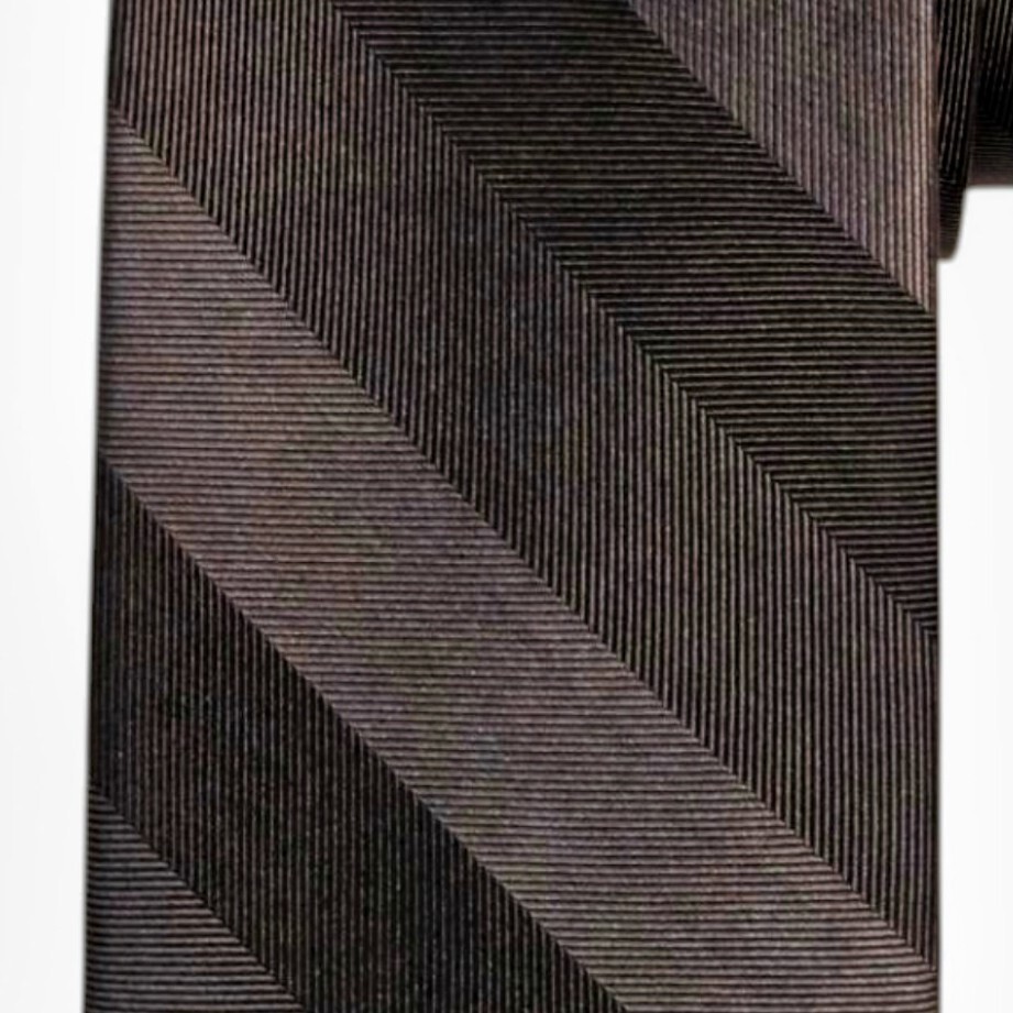 ALARA Mens Silk Tie Necktie Charcoal Gray Tonal Repp Stripe Slim 2.75 Designer