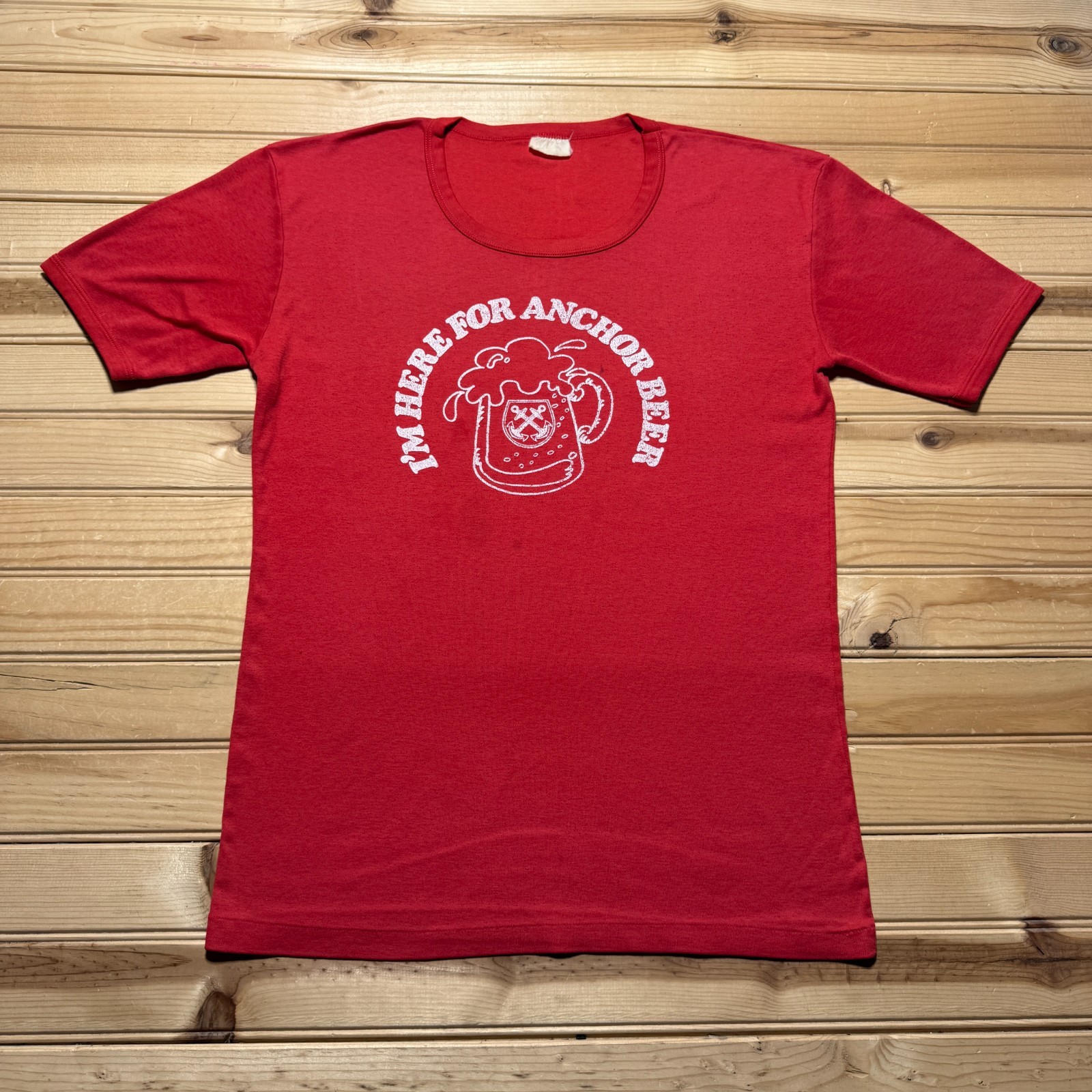 Vintage 80s Anchor Original Taste of Beer Smooth Strong Promo T-Shirt – Medium