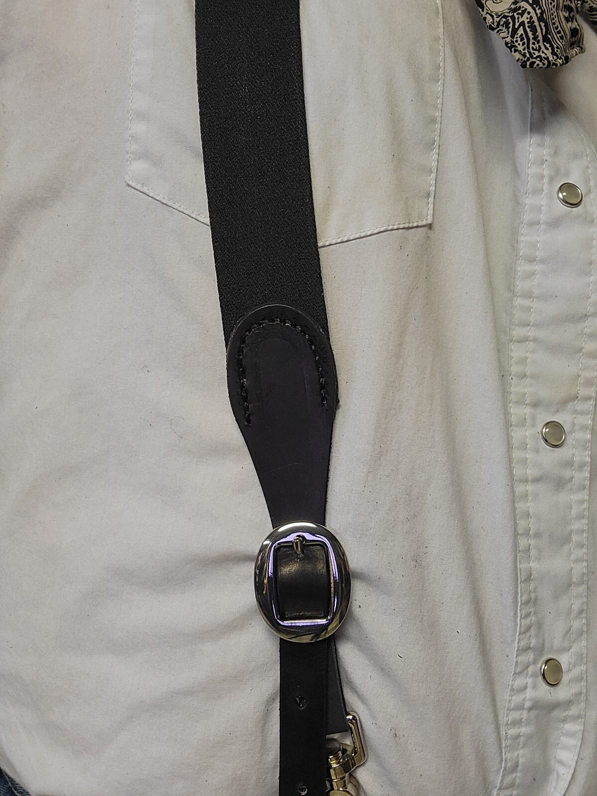 Mens Belt Hook Y-Back Elastic Suspenders Black Heavy Duty Very Adjustable