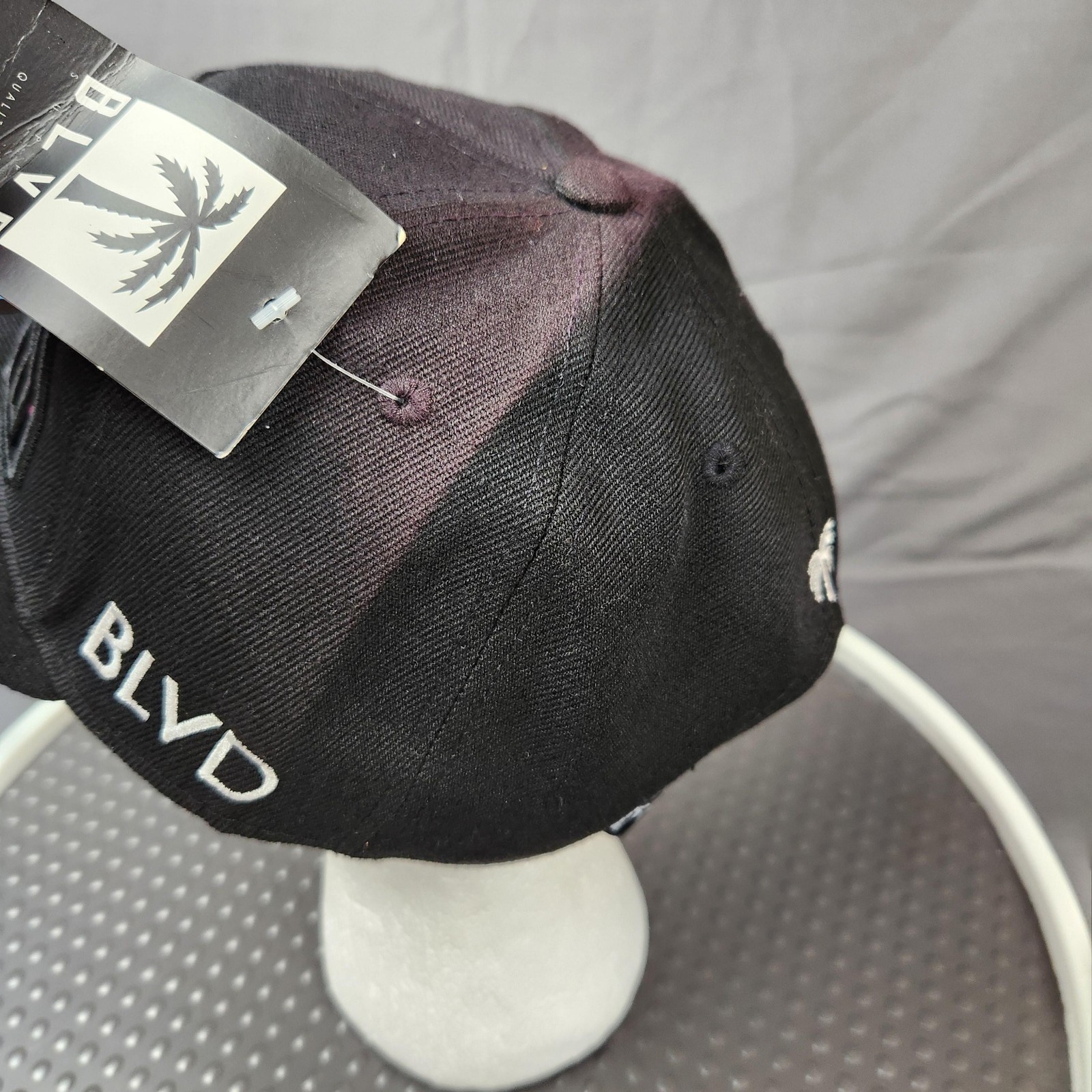 BLVD Trees Hat Cap Snap Back Black Pink Purple Sunset Palm Tree Graphic Mens