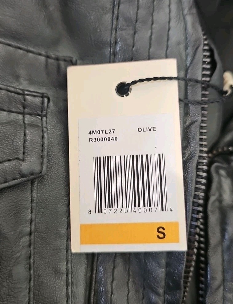 Maurices Faux Leather Jacket Size Small Olive 4M07L27 New With Tags Studio M