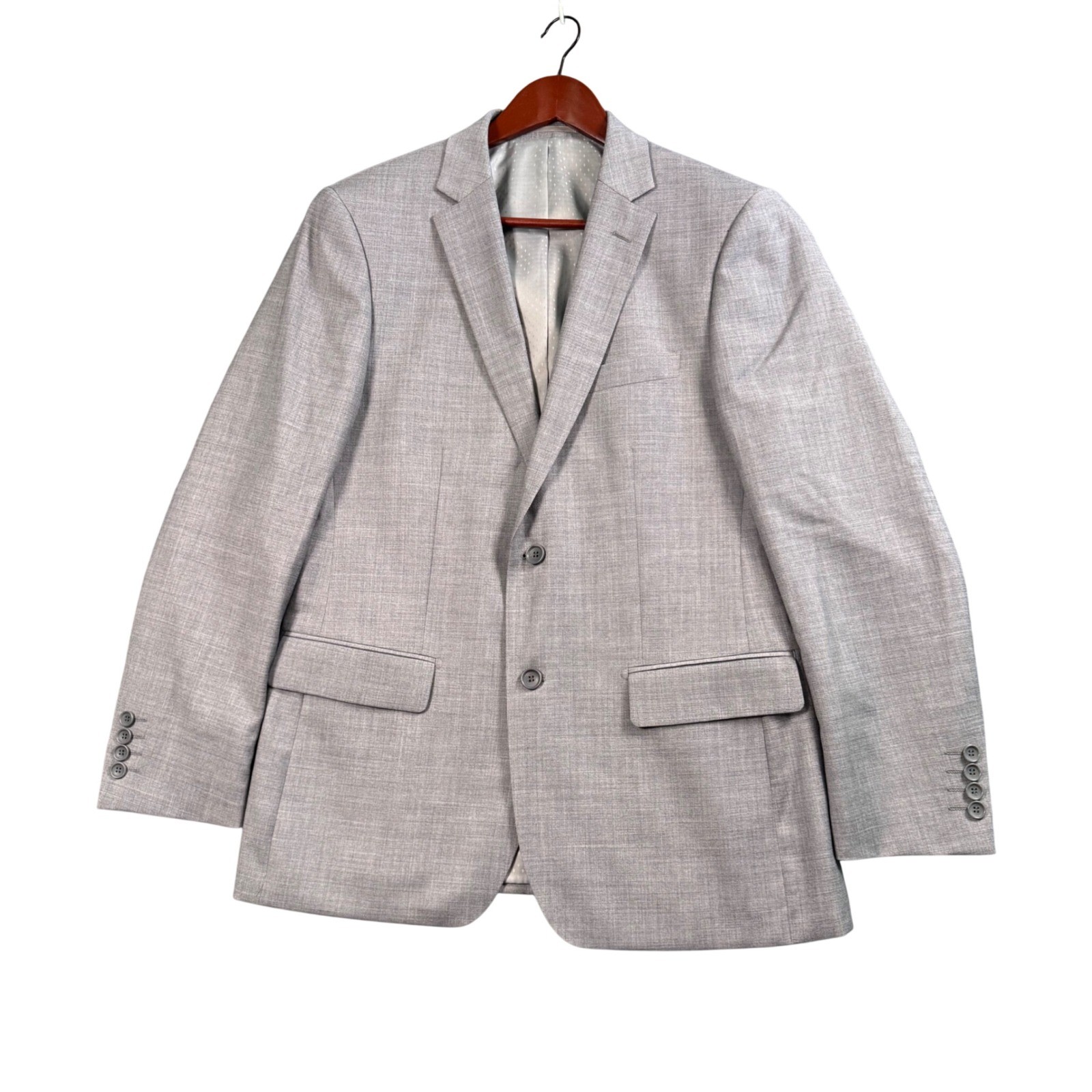 Rogue & Co Mens Gray Suit 40 Super 140s Virgin Wool 2 Button Modern Tailored