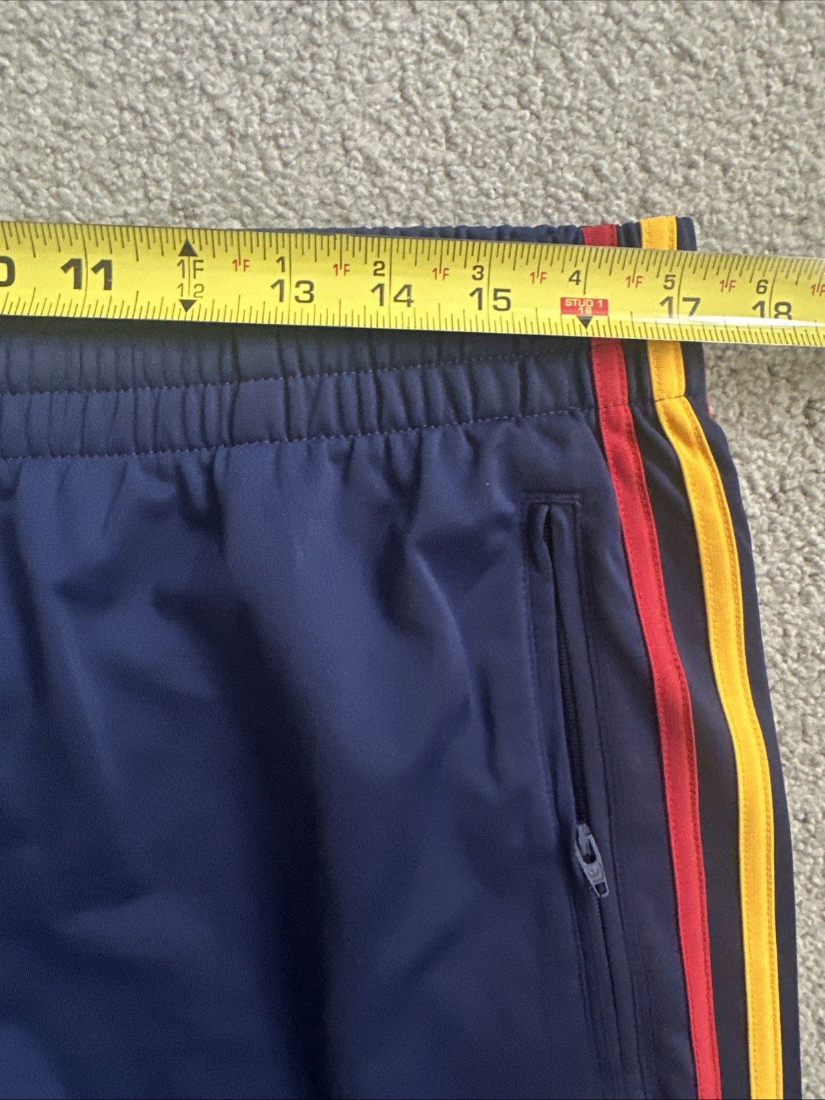 ADIDAS Original Firebird Track Pants Mens Large KD3836 Blue Red Yel Zip Pockets