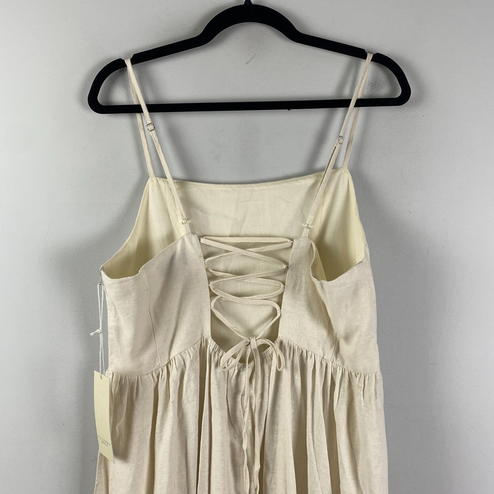 Calypso St Barth Ivory Linen Blend Boho Maxi Dress XL Floral Resort Coastal