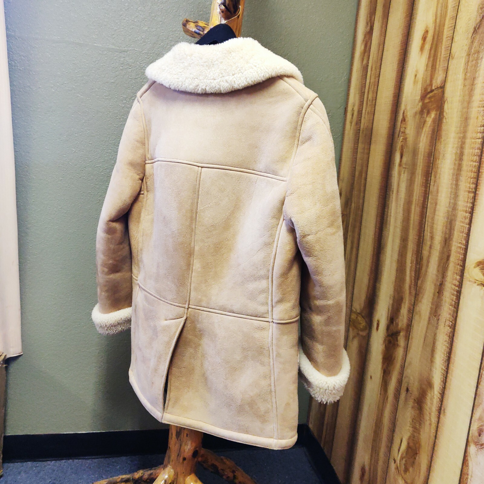 Vintage Shearling Leather Coat by Arthur Norgaard of Birch Creek Custom Made (M)